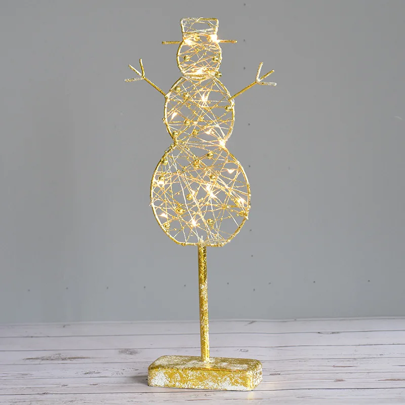 Gold snowman Рождественские светящиеся изделия светящиеся обручи креативные олени звезда дерево украшение дома для нового года торговый центр спальня Navidad аксессуары - Цвет: Gold snowman