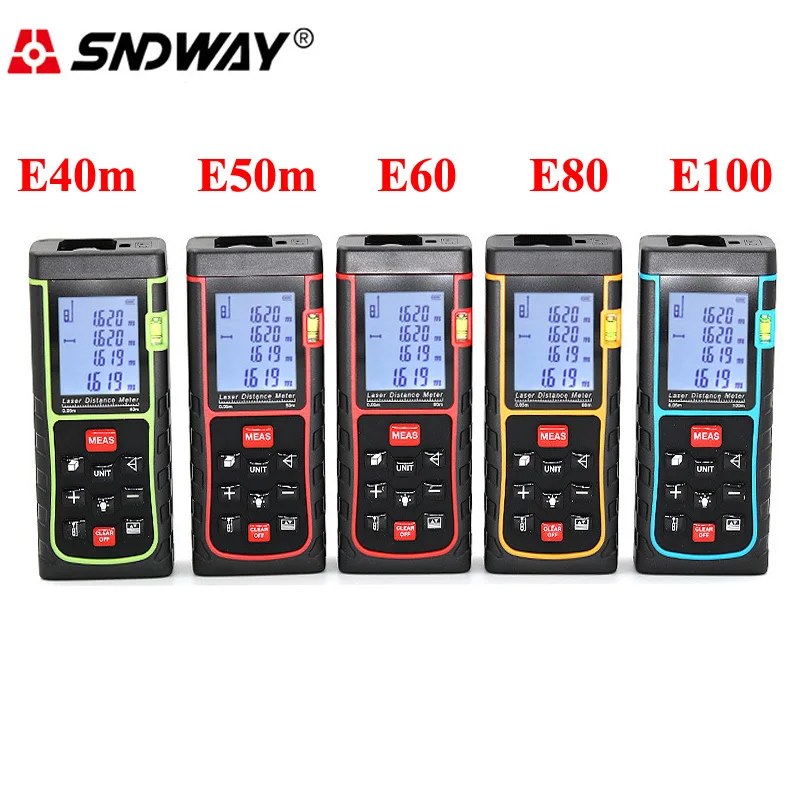 

SNDWAY SW-E Series 40m 50m 60m 80m 100m 120m 150m Laser Range Finder Distance Meter Rangefinder Build Measuring Ruler Tool