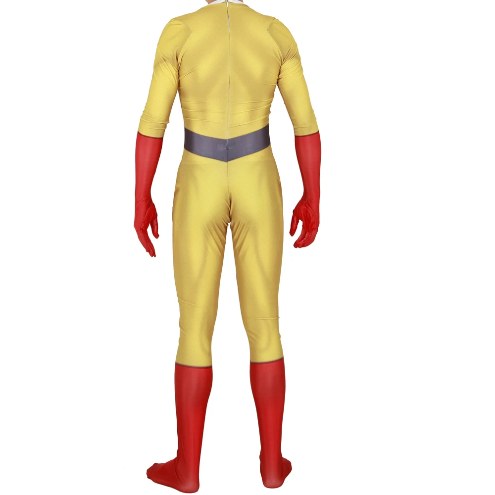 Костюм для косплея Аниме ONE PUNCH MAN комбинезон Сайтама с 3D принтом из спандекса Zentai