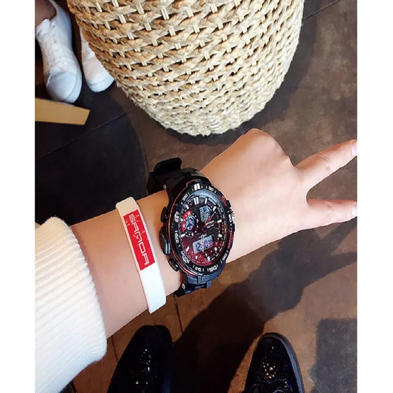 Модные Военные Спортивные часы SANDA мужские Кварцевые водонепроницаемые новинка