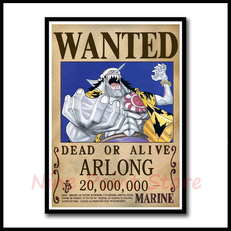 ONE PIECE WANTED плакаты Луффи Зоро Санджи нами мелованная бумага постеры для украшения дома Бумага для рисования украшения спальни бескаркасные