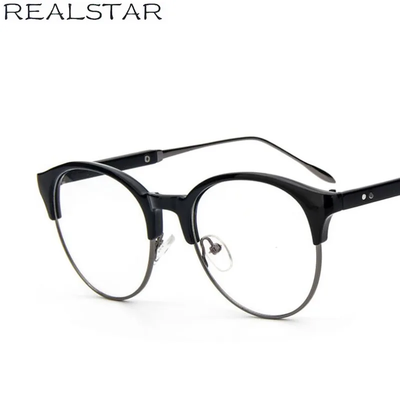 REALSTAR модные полукруглые оправы для очков женские оптические очки кошачий глаз оправа близорукость металлические винтажные очки Oculos S312