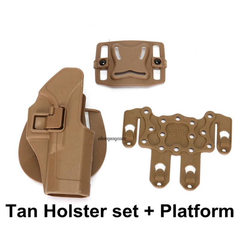 tan holster patform Тактический Пистолет Ремень Кобура Quick Release Военная страйкбол стрельба кобуры Охотничий пояс с кобурой для Glock 17 19 22 23 31 32 - Цвет: tan holster patform