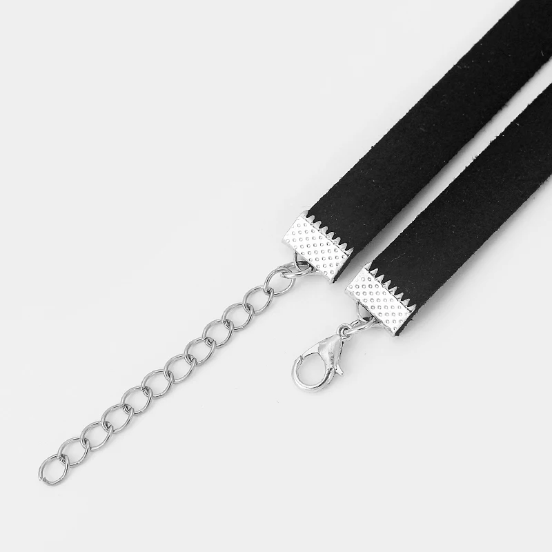 Черный плоский шнурок из искусственной замши кельтский Узелок Triquetra Charm 13