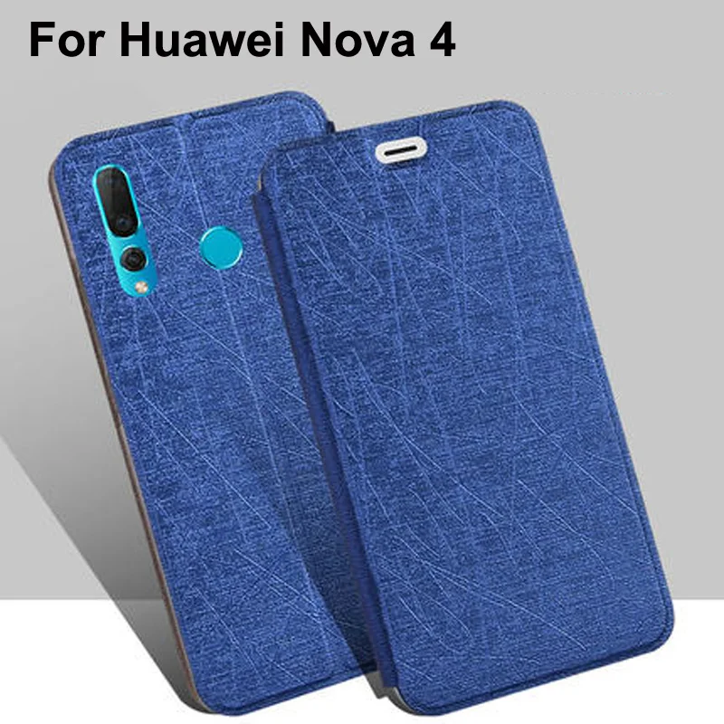 Фото Флип-чехол для Huawei Nova 4, кожаный чехол с подставкой для Huawei Nova4, телефонные чехлы VCE-AL00, силиконовый защитный чехол для Nova 4, оболочка 6,4 дюйма №1