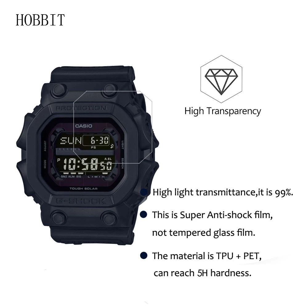 Защитная пленка для часов Casio GX-56BB GX56BB прозрачная защита от пузырьков и царапин 3
