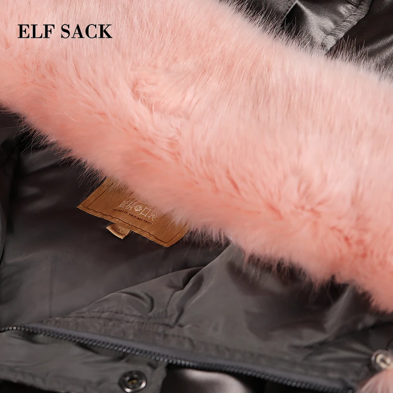 Elfsack Новая Женская пуховая куртка 90% Белое пуховое пальто свободного покроя с