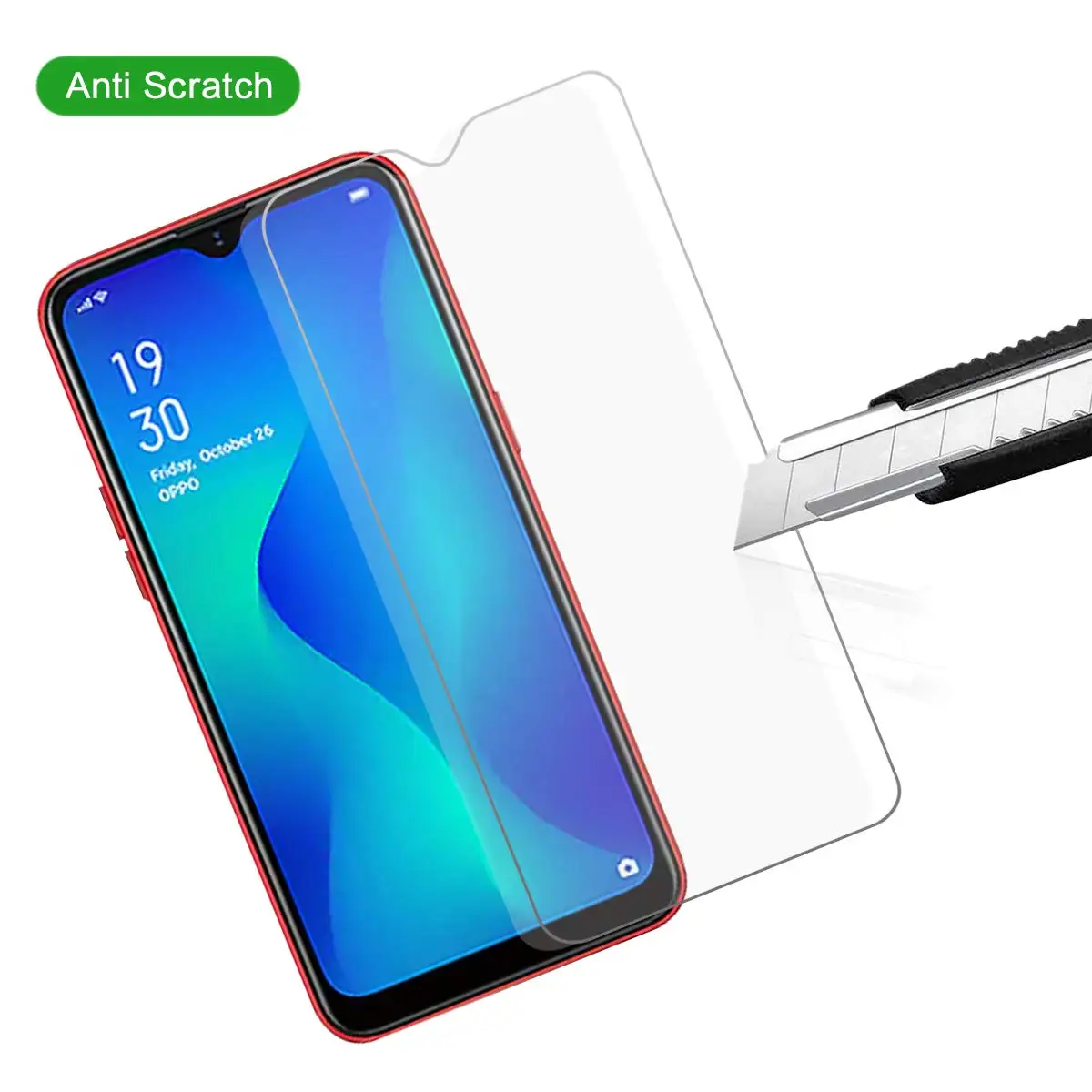 Защитное закаленное стекло для OPPO A1K защитная пленка экрана чехол + чистые