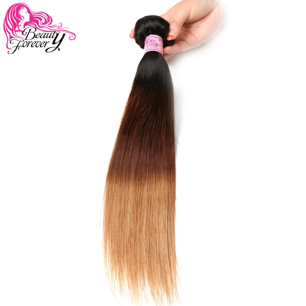 Волосы Beauty Forever прямые с эффектом омбре уток Remy 1 комплект три тона T1B/4/27