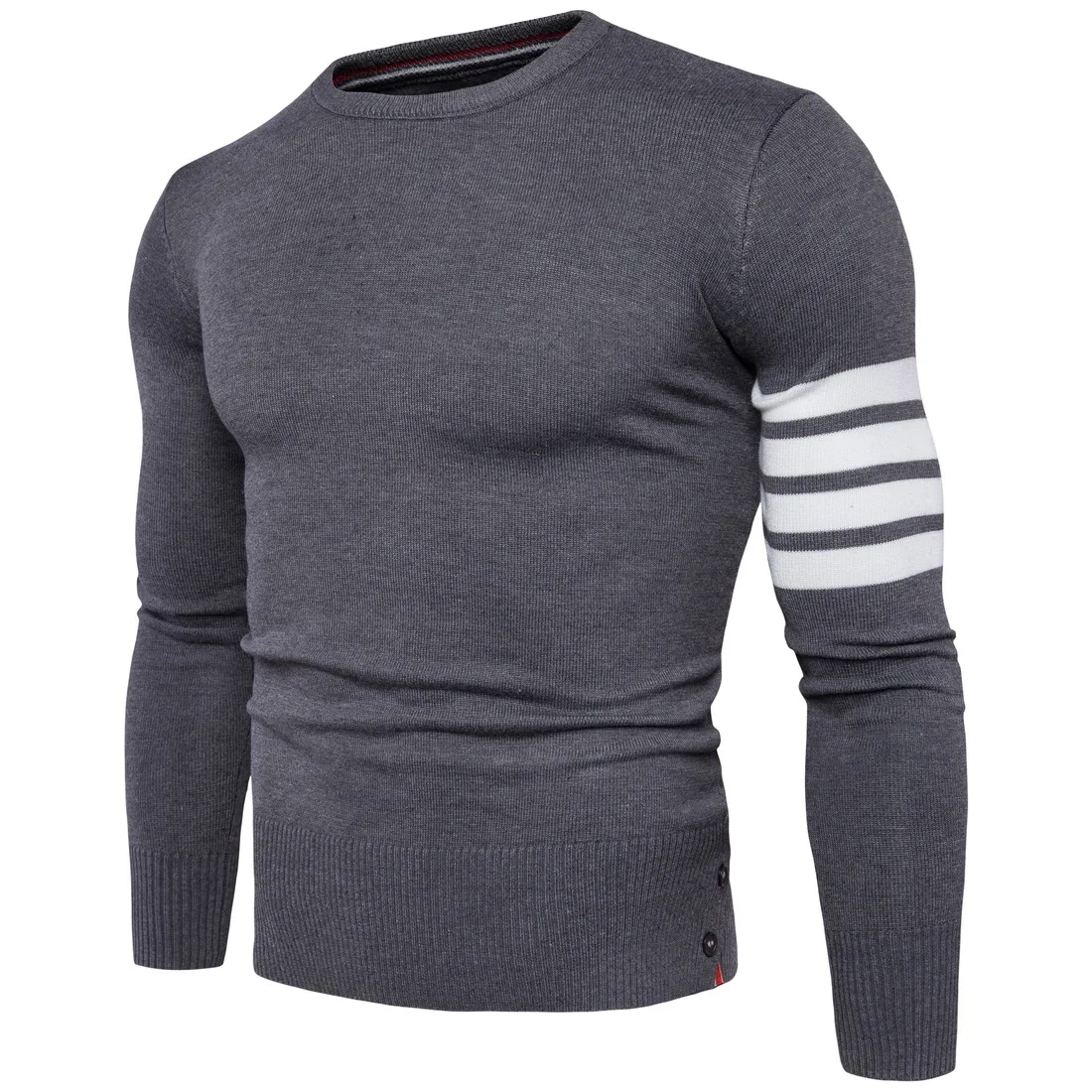 Sweater Pullover Men 2018 Male Brand Casual Slim Sweaters High Quaility Cuffs Fight Color Hedging O-Neck Men'S | Мужская одежда