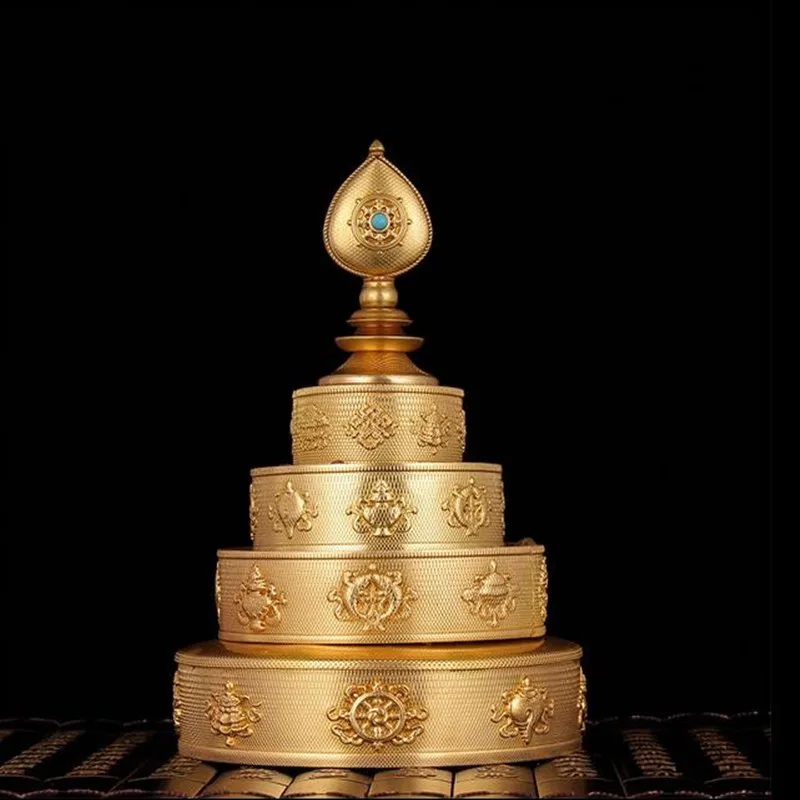 Tibetan Buddhist Supplies Eight Auspicious Solid Copper Manzanar Tray Home Putting Decorations | Дом и сад