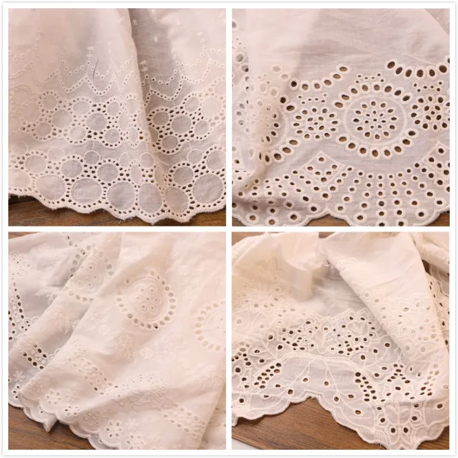 

1 Yards24-33cm white embroidered Cotton lace Sewing Accessories craft Handmade for clothing bag wedding Decoration
