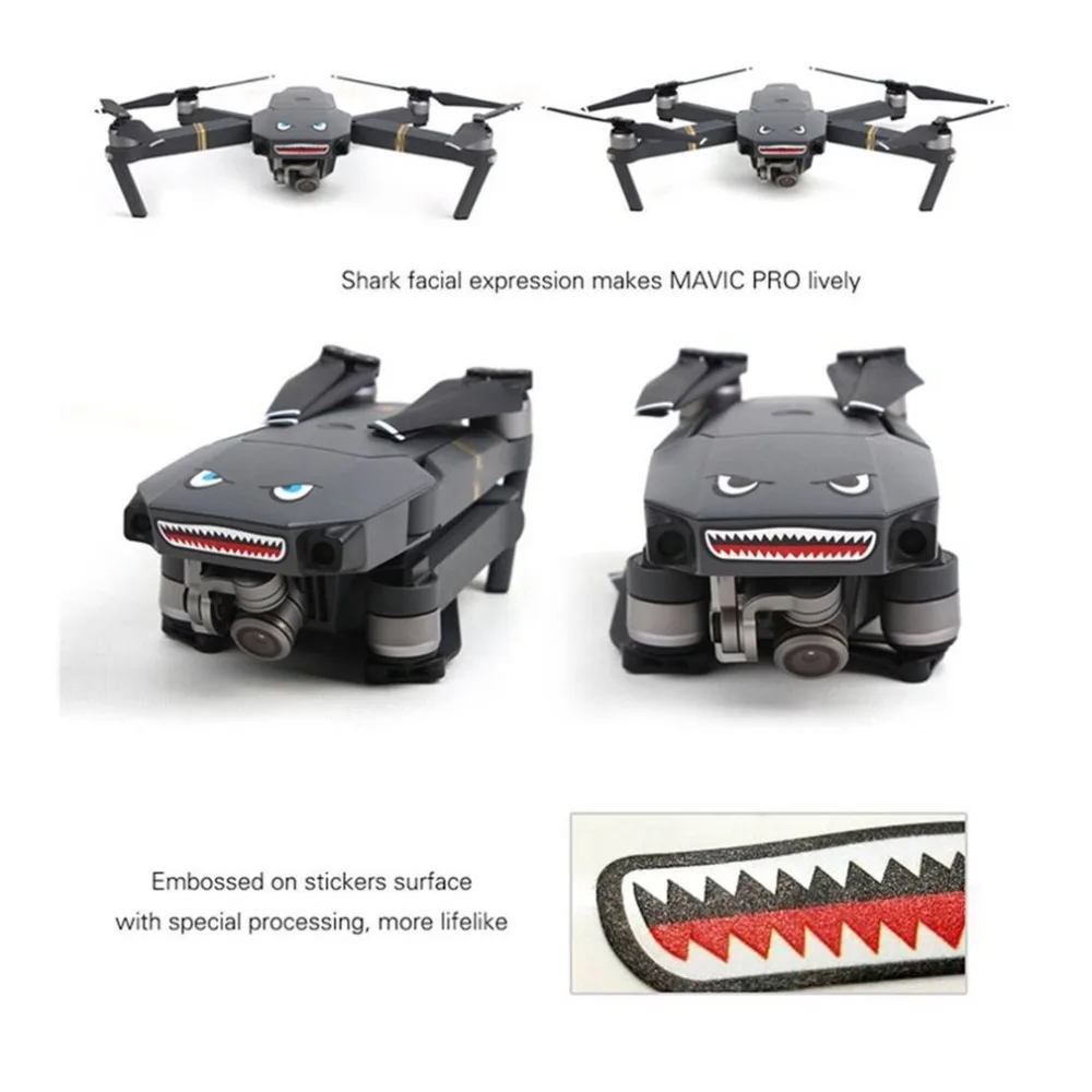 Модные DIY наклейки для дрона крутые лица акулы аксессуары принадлежности DJI MAVIC PRO