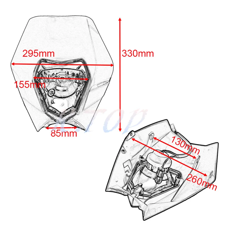 Мотоциклетная пластиковая фара оранжевого цвета двойной Спорт супер-MX