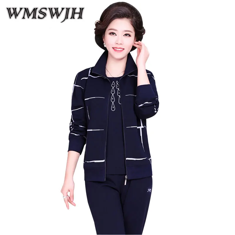 Спортивный костюм для женщин среднего возраста Новинка весна осень 2019 женский