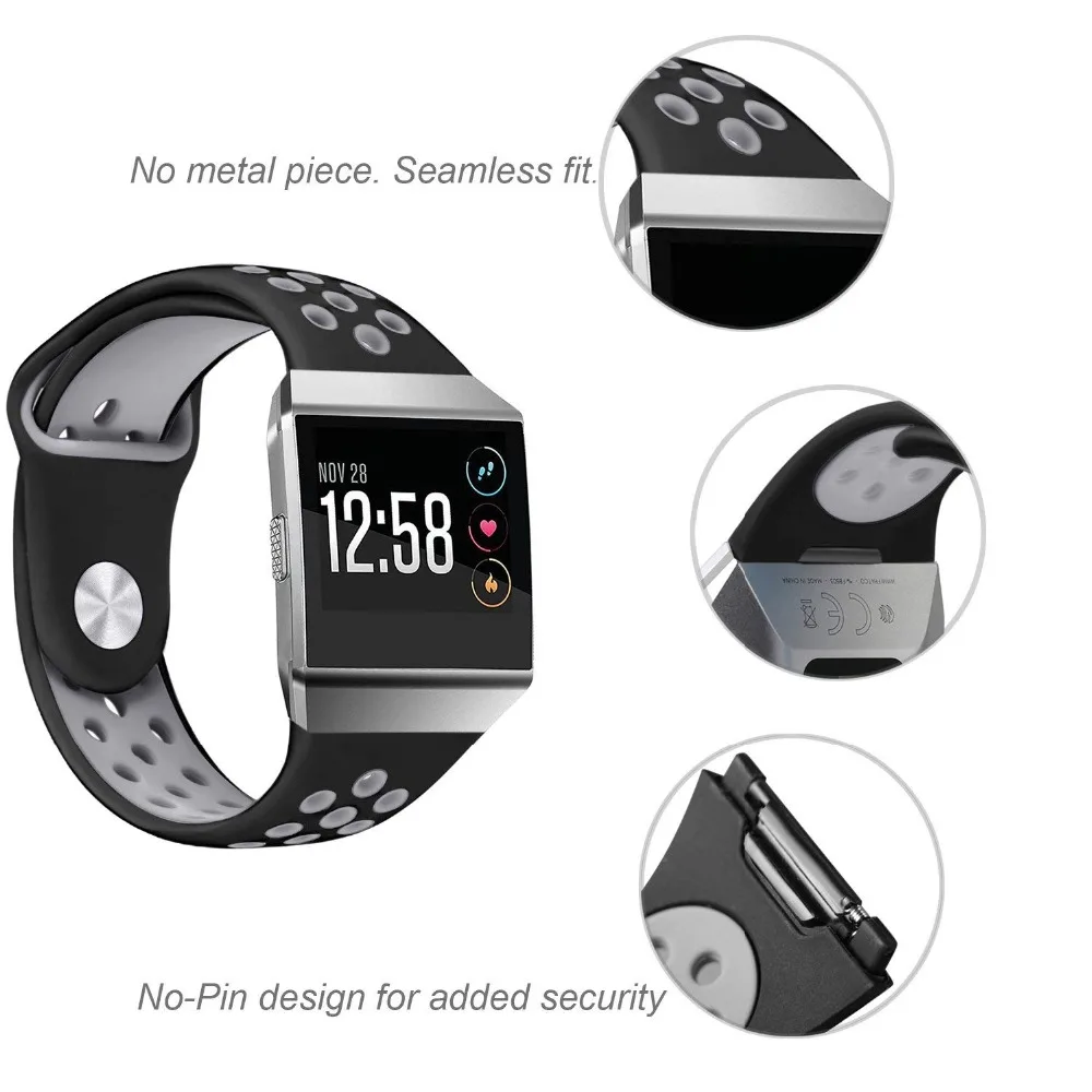 Tschick для Fitbit Ionic Bands мягкий силиконовый дышащий сменный Браслет аксессуар Smart Watch