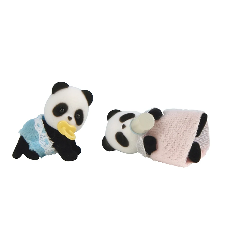 Sylvanian Families Детские близнецы игрушечные фигурки животных пушистый Кукольный дом набор свинья/обезьяна/кролик/белки/панда/шифон - Цвет: 32328