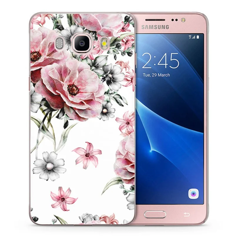 Case For Samsung Galaxy A3 A5 2016 2017 prime J1 J2 J3 J5 J7 TPU Colorful Soft Flora Pink Heart Painted Design Fundas C086 |