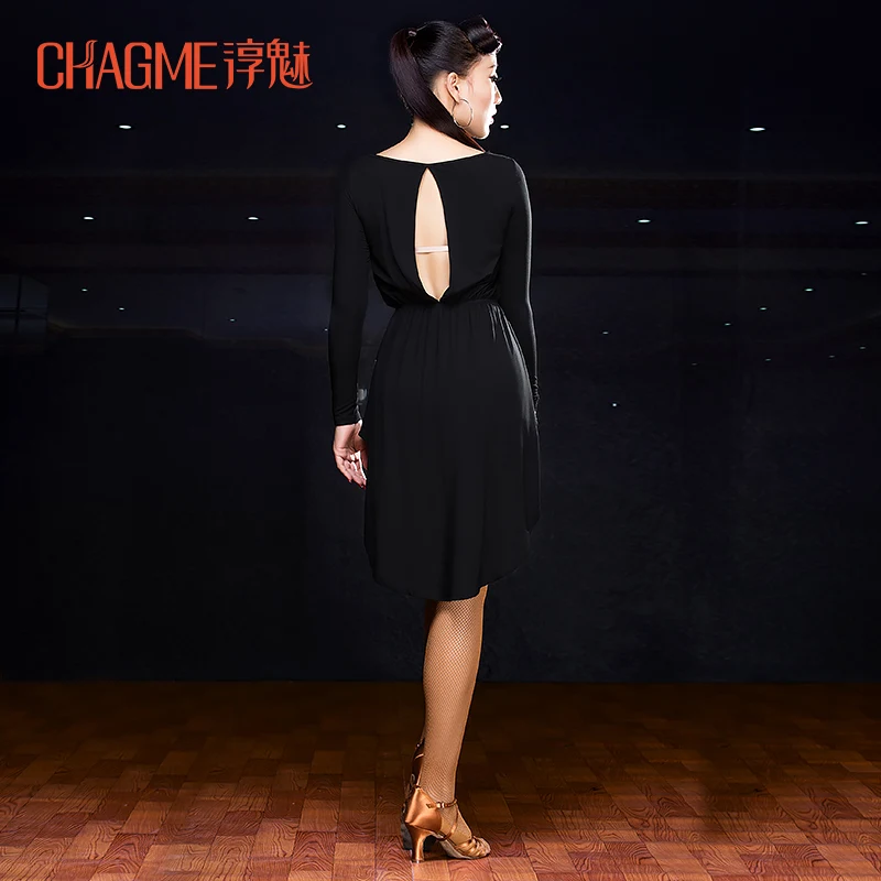 Latin dance skirt female adult dress black show clothing M3123 | Тематическая одежда и униформа