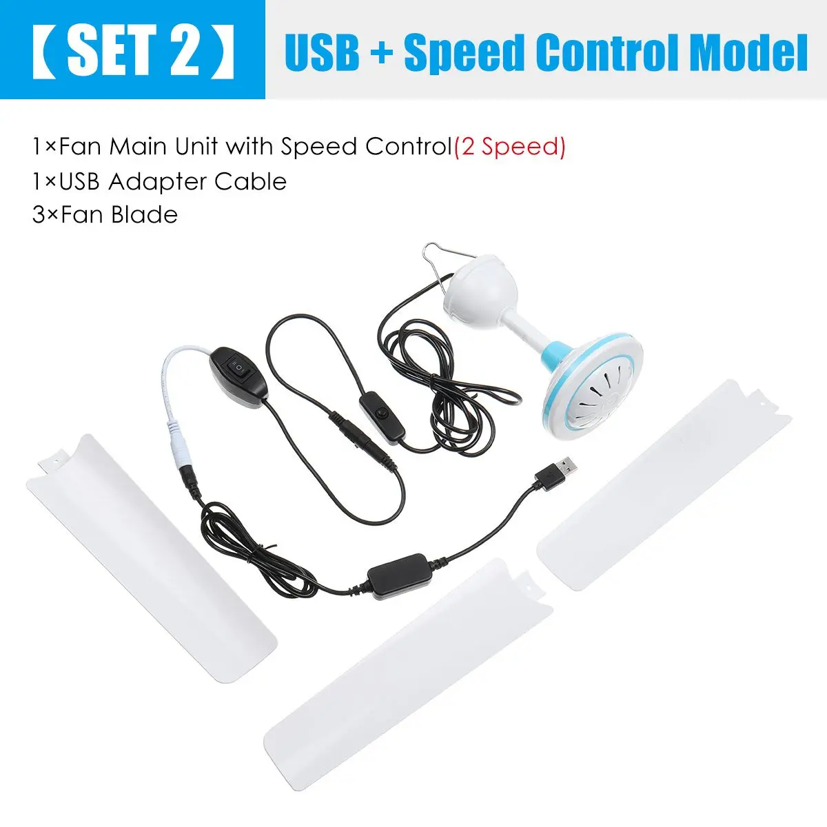 USB Speed Control 20 дюймов 12 В 6 Вт мини Электрический Потолочный вентилятор вентиляторы USB домашний Кондиционер-охладитель вентиляторы Li-Ion для спальни Лето Открытый 3 лезвия - Цвет: USB Speed Control