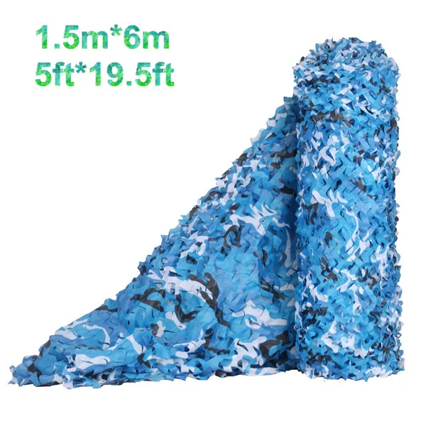1.5mx6m WELEAD, простая, 1,5, широкая, синяя, камуфляжная сетка, военная, Охотничья, камуфляжная сетка, для улицы, солнцезащитный тент, для автомобиля, тент, Пляжная палатка - Цвет: 1.5mx6m