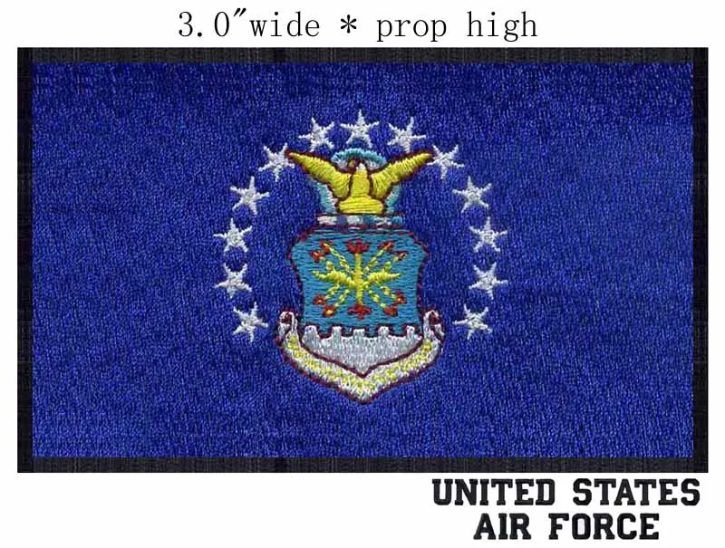 США воздушный флаг силы 3 &quotширокий патч для вышивки военных пластырь/мешок