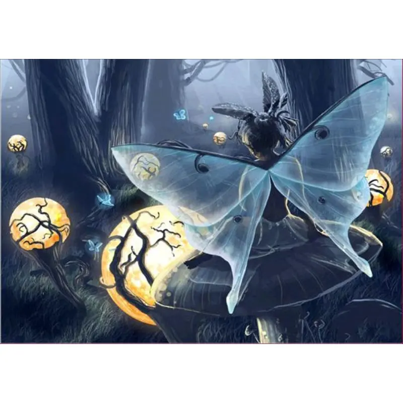 Полноразмерная Алмазная картина ARTBACK с крыльями на Хэллоуин мозаика 5d алмазная