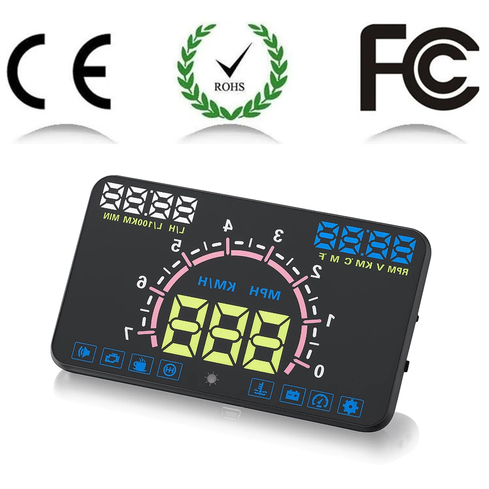 Проектор OBD2 II HUD с дисплеем Диагональ экрана 5 8 дюйма|Проекционный дисплей| |