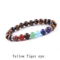 2018 natural stone 7 chakra bracelet men purple bijoux armbanden vrouwen women healing balance beads yoga