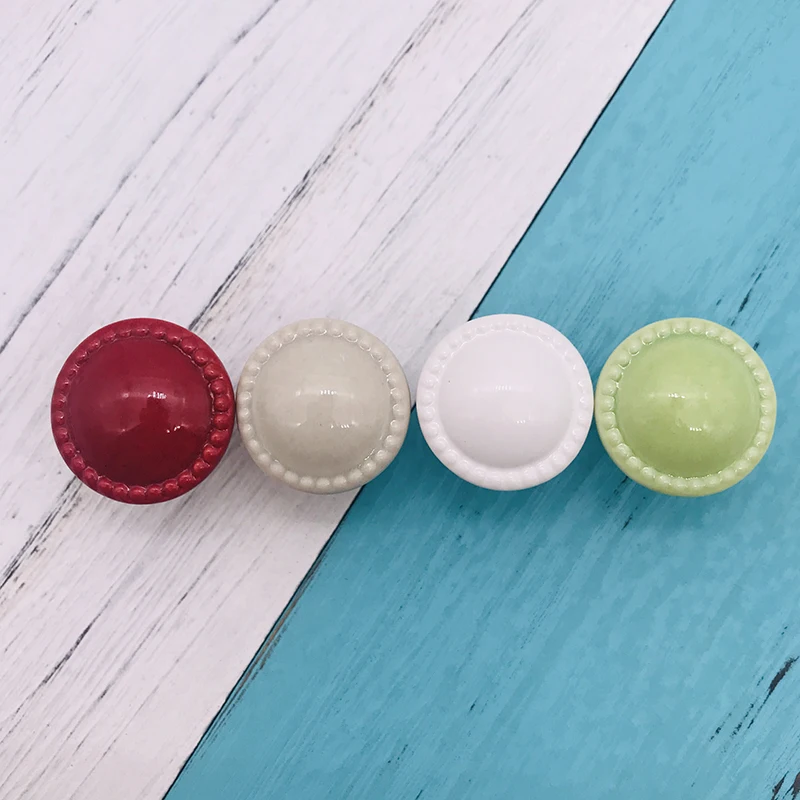 Набор из 10 винтажных круглых керамических кнопок в пасторальном стиле цветные