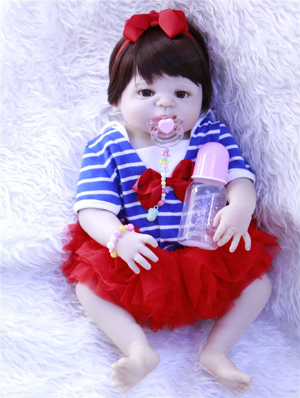 23 &quot57 см полный Силиконовый Возрожденный младенец куклы Bebe Малыш Девочка тело