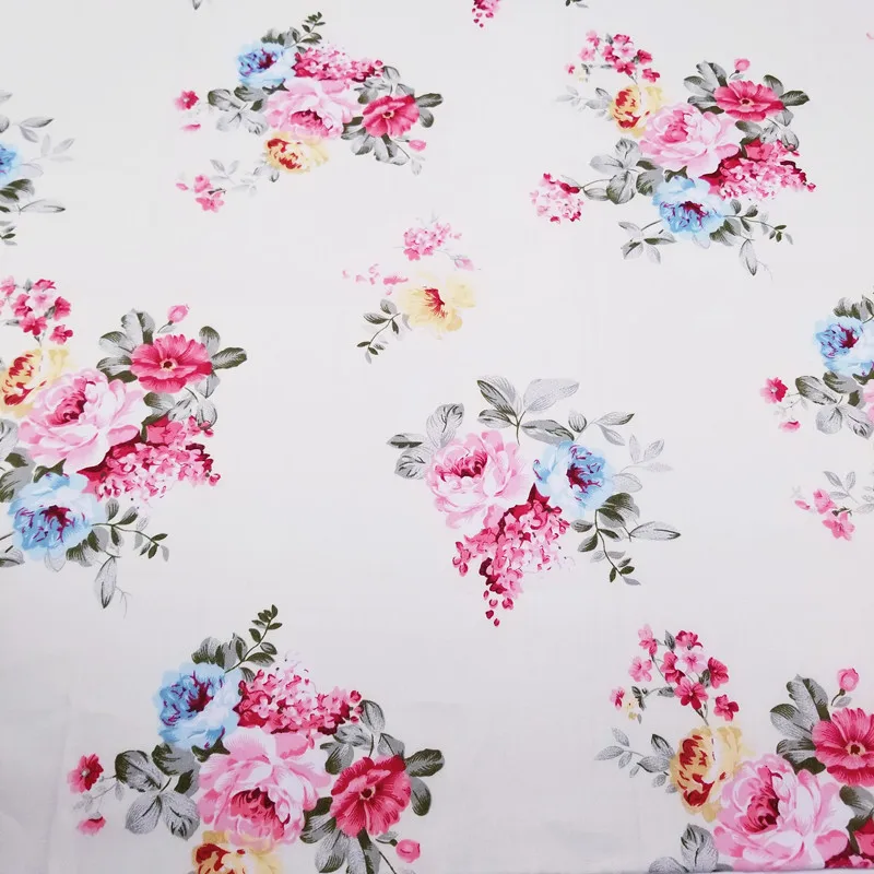 Flower Printed Cotton Twill Fabric For Patchwork DIY Sewing Quilted Baby Dress Bed Sheet Textile Material | Дом и сад
