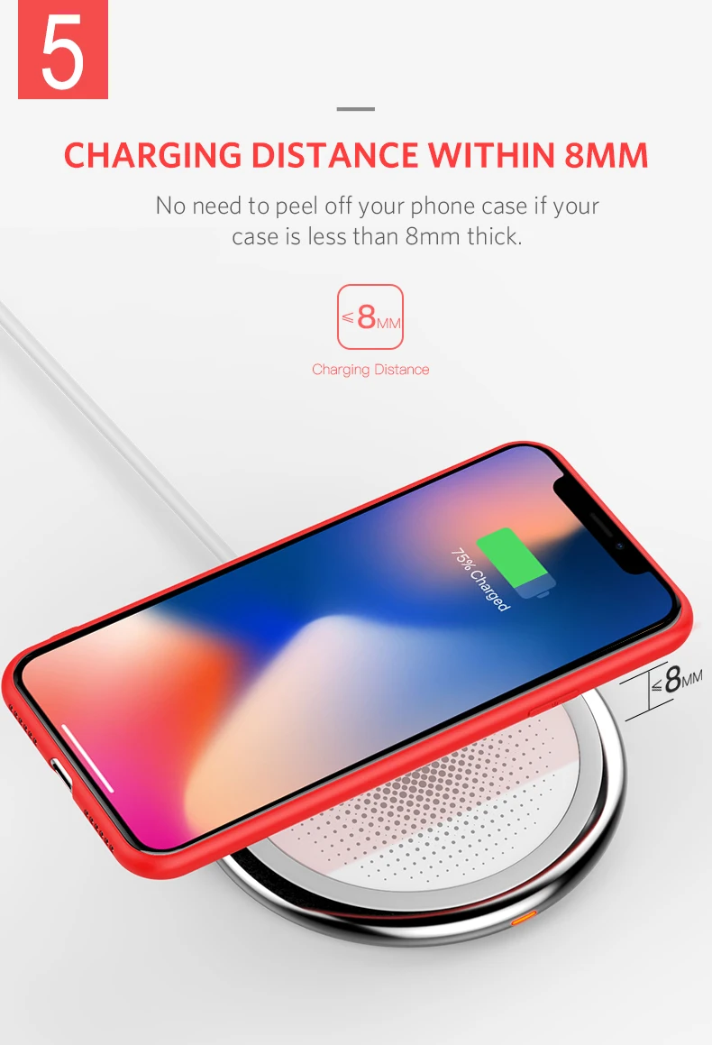 Yoobao DX Беспроводное зарядное устройство Интеллектуальная беспроводная зарядка для iPhone X 8 Samsung LG Nokia Moto HTC