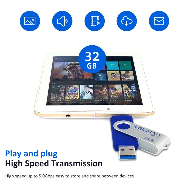 Leizhan 6 цветов USB флэш-накопители 32 ГБ 3.0 телефона Android OTG флэш-накопитель 16 флешки 8