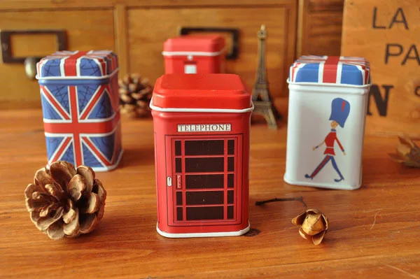 Бесплатная доставка! 1 лот = 24 шт.! Коробка органайзер в лондонском стиле жестяная