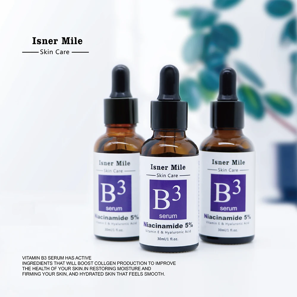 ISNER MILE Niacinamide 5% Сыворотка для лица Витамин В3 сыворотка укрепляющая восстанавливающая кожу против морщин против акне Антивозрастной уход за кожей 30 мл