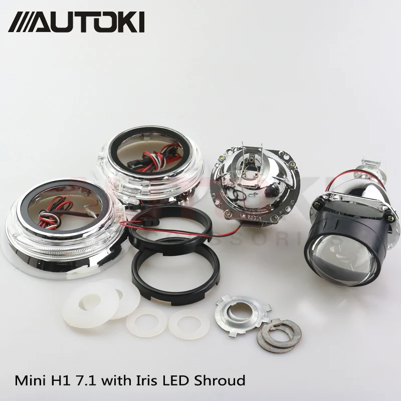 Autoki H1 мини 7.1 HID Биксеноновая объектив проектора + свет руководство DRL кожух LHD rhd