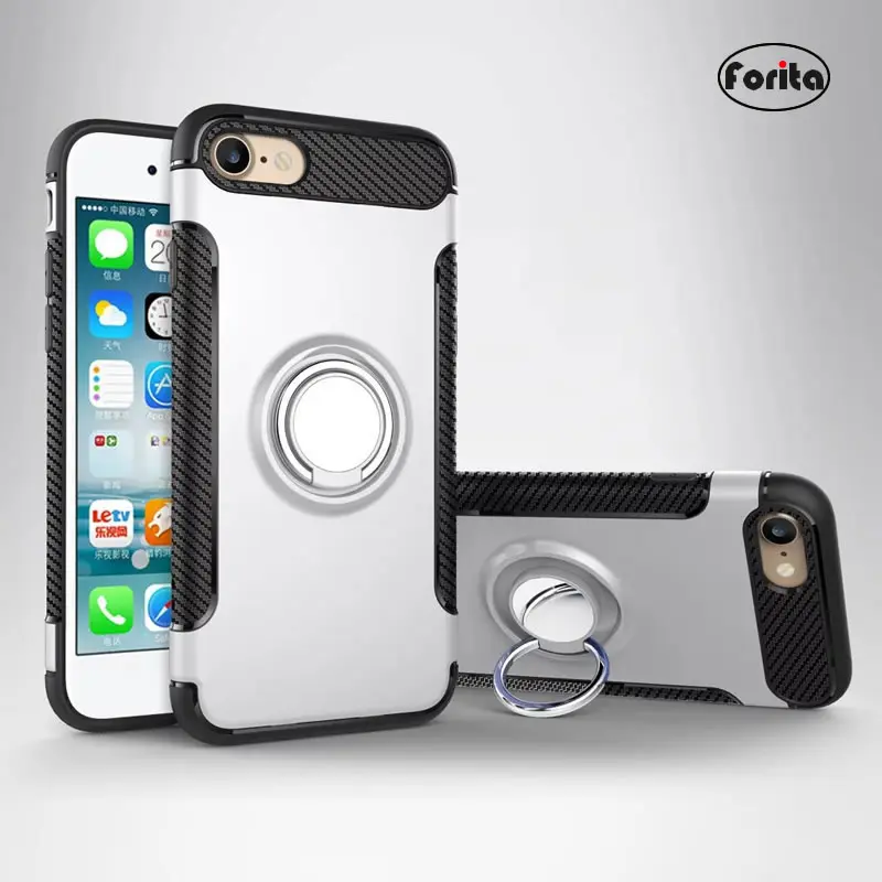 Forita HBR Magnetic Ring Car Holder Case For iPhone 7 7P Plus PC TPU Kickstand Back Cover Finger Stand iPhone7 i7 |