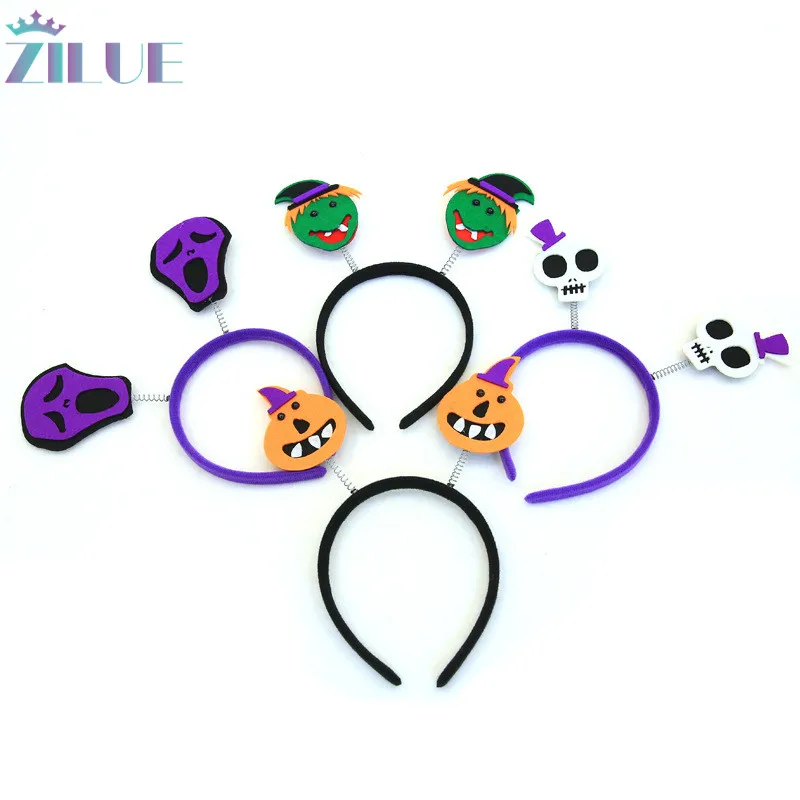 

Zilue 5 шт./лот, милый обруч для волос на Хэллоуин, обруч для волос, тыква, летучая мышь, головной убор, вечерние украшения для праздника
