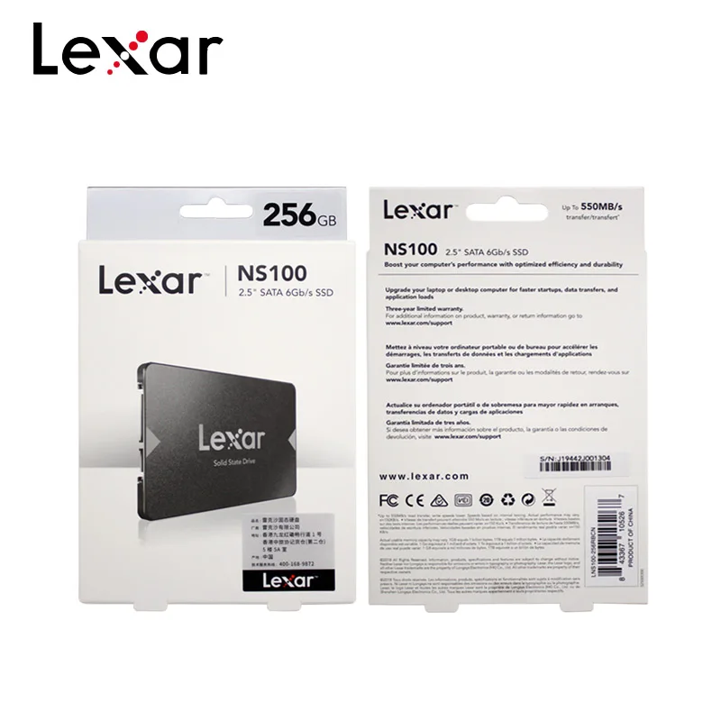 Твердотельный накопитель Lexar NS100 2 5 SATA III (6 ГБ/сек.) SSD высокая скорость до 550 МБ/с./с