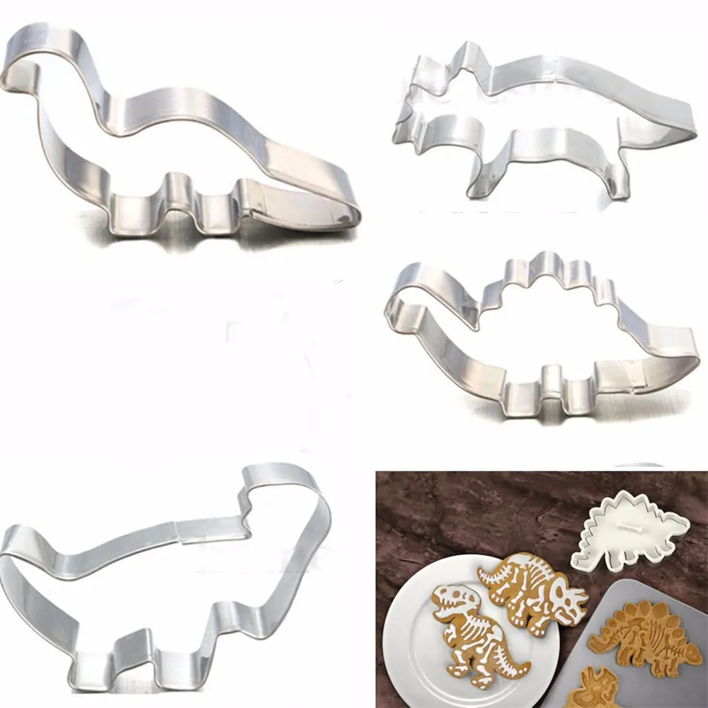 4 шт./компл. Нержавеющая сталь свитер с рисунком динозавра Fondant(сахарная) торт печенья печенье украшения формы выпечки инструменты для выпечки печенья штамп