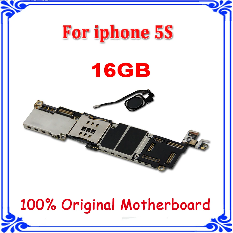 Для iphone 5S черная системная плата IOS 16 ГБ оригинальная основная с отпечатком