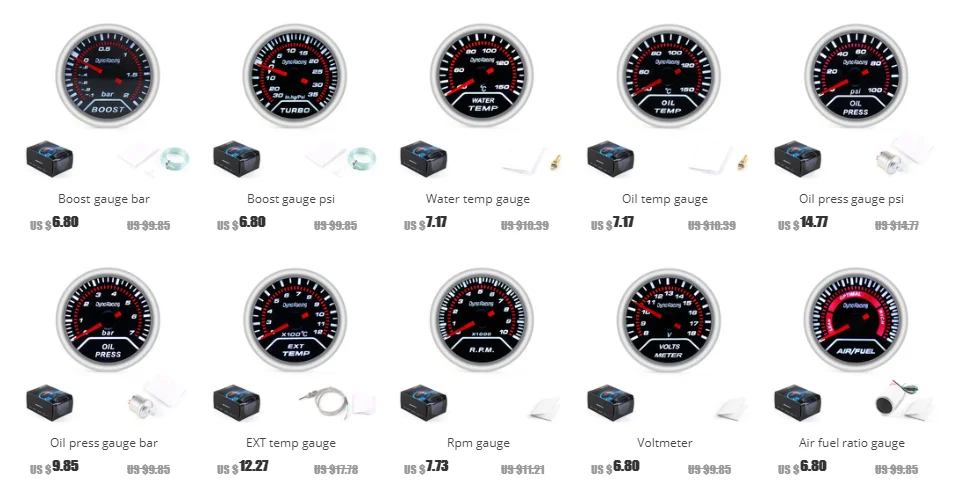 Dynoracing " 52 мм дымовая Линза Автомобильный Тахометр 0-8000 измеритель об/мин радио с фонариком автомобильный метр