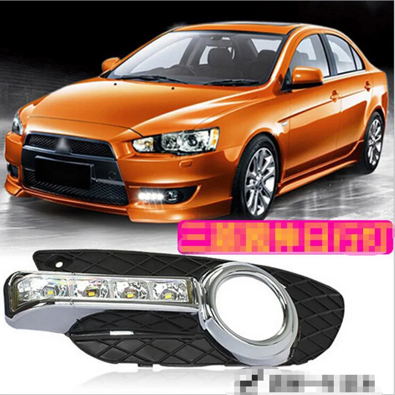 Hireno автомобильные DRL водонепроницаемые ABS 12V дневные ходовые огни для Mitsubishi Lancer EX