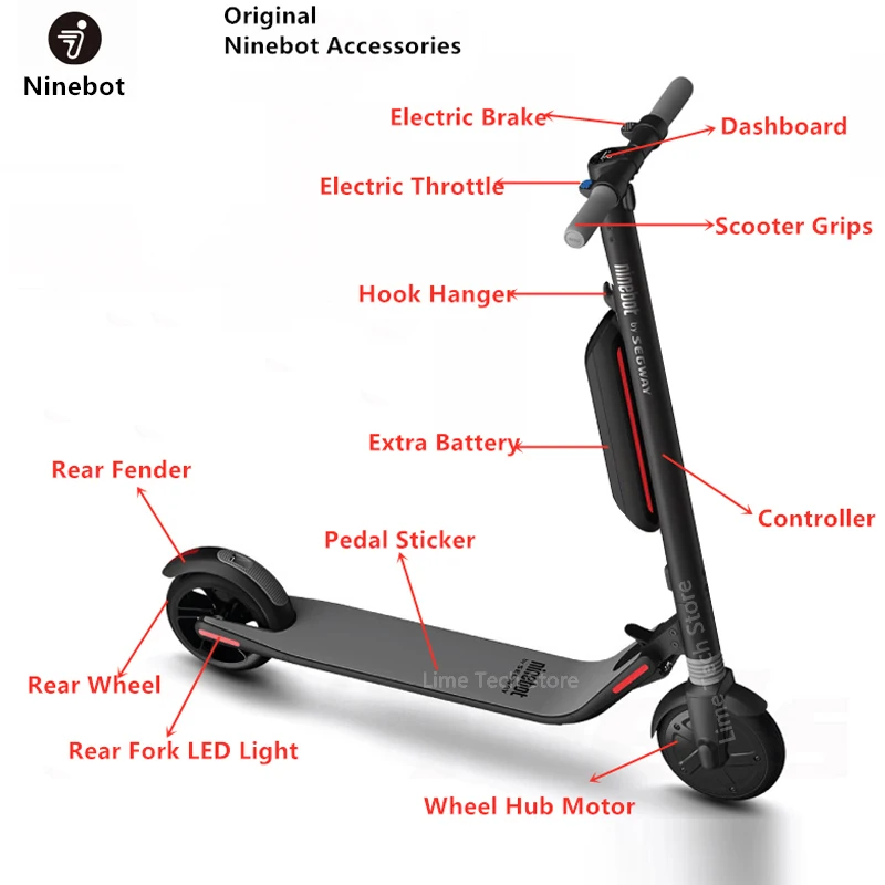Ninebot ES1 ES2 ES4 Kickscooter зарядное устройство контроллер заднего колеса вилка электрический тормоз дроссельной заслонки аксессуары для сидений