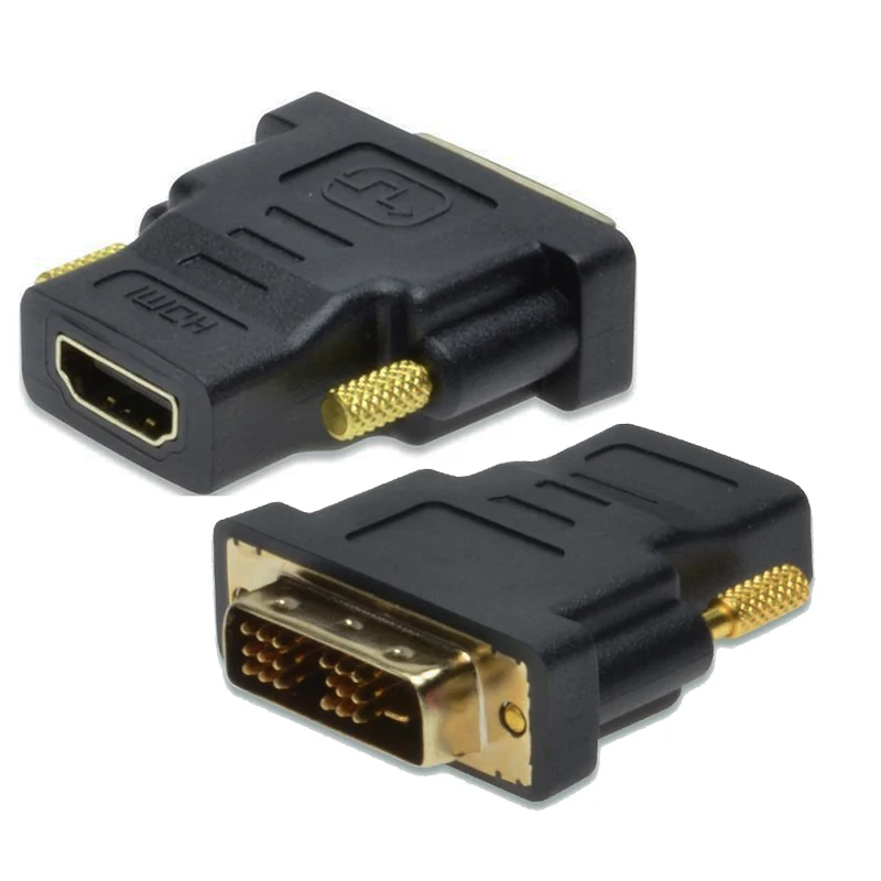 Пассивный DVI к HDMI конвертер Женский DVI-D одиночное соединение к HDMI адаптер муфта Аудио не поддерживается для ПК ноутбук позолоченный