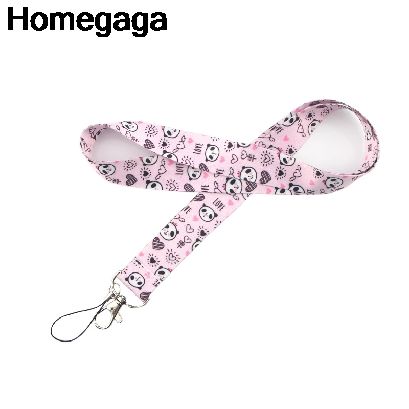 

Homegaga Panda keychains Accessories Safety Breakaway For Mobile Phone USB ID Badge Holder Key Strap Tags Neck lanyard D2200