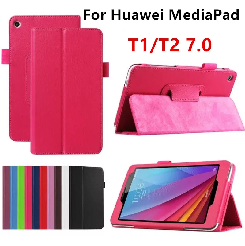 Чехол-книжка из искусственной кожи с Litchi рисунком для huawei MediaPad T1 7,0 T1-701U/W T2 7,0 BGO-DL09 BGO-L03 Магнитный чехол-книжка
