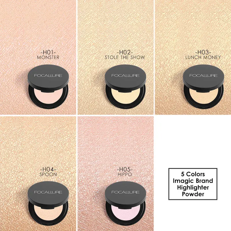 Пудра хайлайтер для макияжа 5 цветов|Бронзеры и хайлайтеры| |