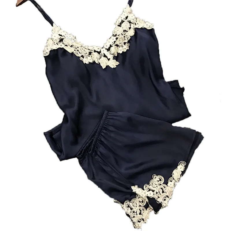 Комплект женской атласной одежды из 2 предметов кружевная пикантная одежда без